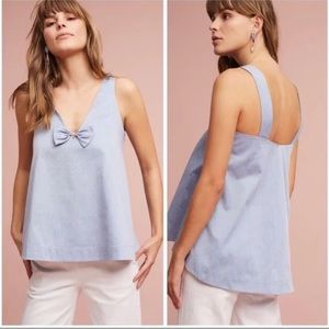 Paper Crown x Anthropologie Cupro Bow Tie Swing Tank